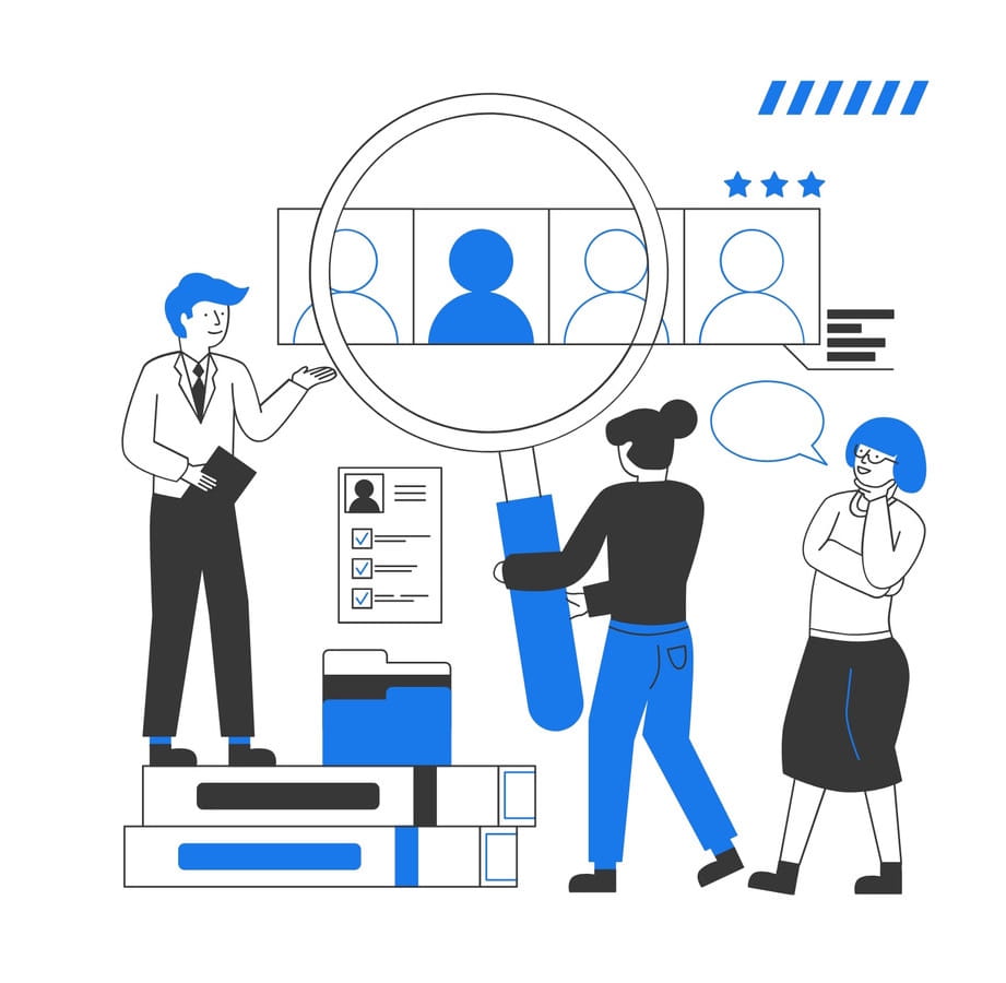 Ilustração de gestão de clientes